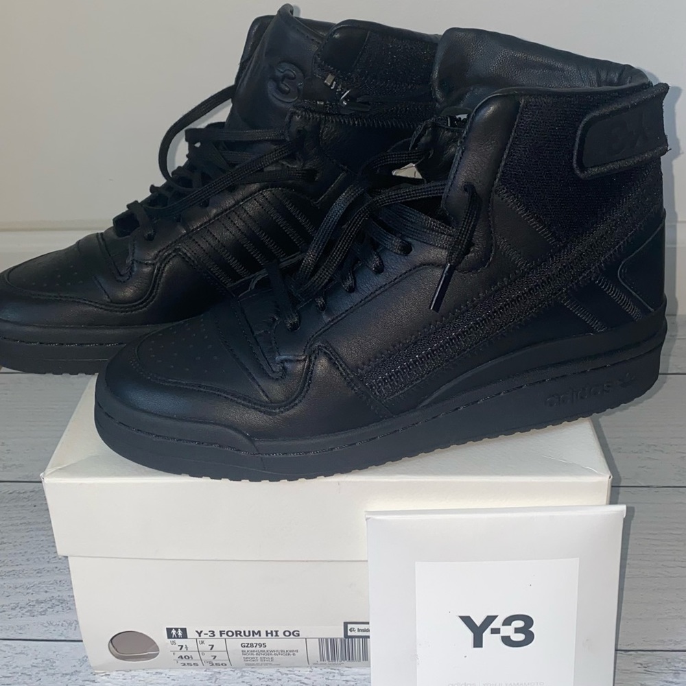 Authentic New w Tags | Size 7 1/2 - Adidas Y-3 Forum High OG Triple Black 2021 - Picture 1 of 11